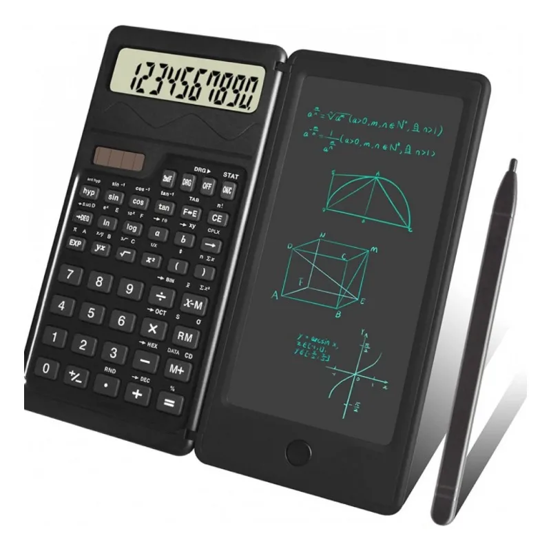 Intelligent Foldable Scientific Calculator 6 Inch Writing Tablet 10 Digit LCD Display Multi Purpose for School Accountant Office