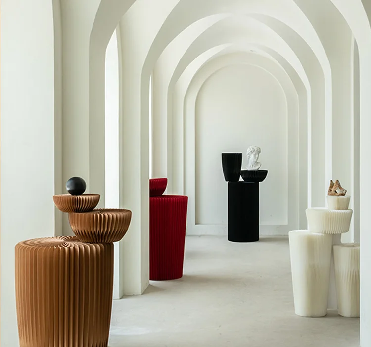 Booth display stand multi-layer display folding Zhongdao exhibition office design cylindrical countertop