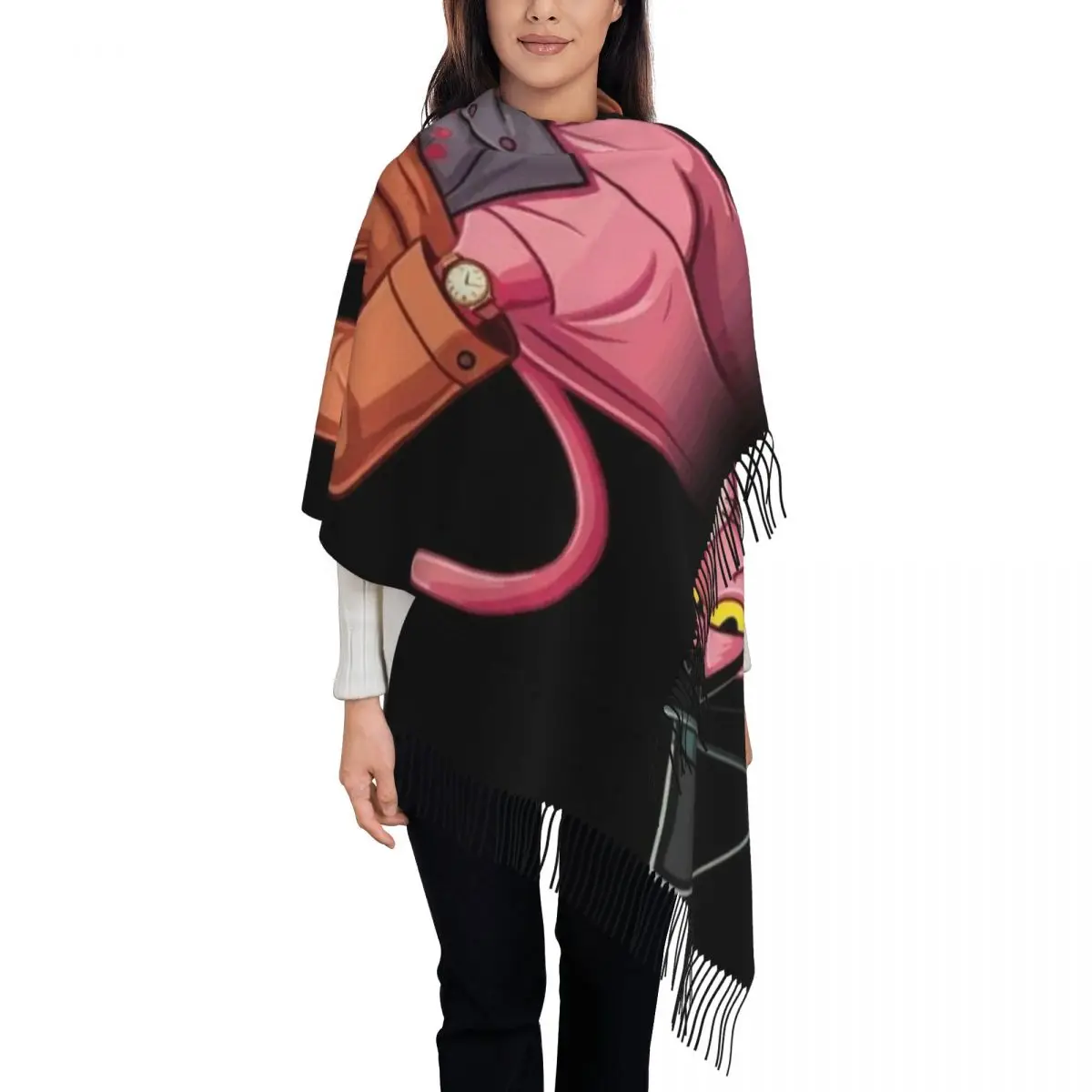 

Custom P-Panthers Gentleman Scarf for Women Stylish Winter Wrap Shawl Tassel Wraps