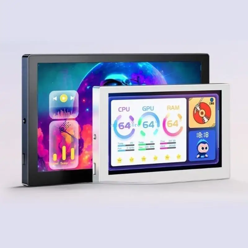 583d Typec Computer Case Secondary Display Bildschirm Buntes Licht für Mini ITX PC Case CPU GPU HDDS Monitor