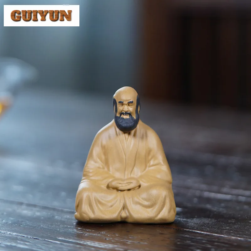 

Yixing Zisha Bodhidharma Tea Pet Elegant Fish Tank Landscaping Tea Figurine Play Toys Tea Statue Ornaments Cha Decoration Craft