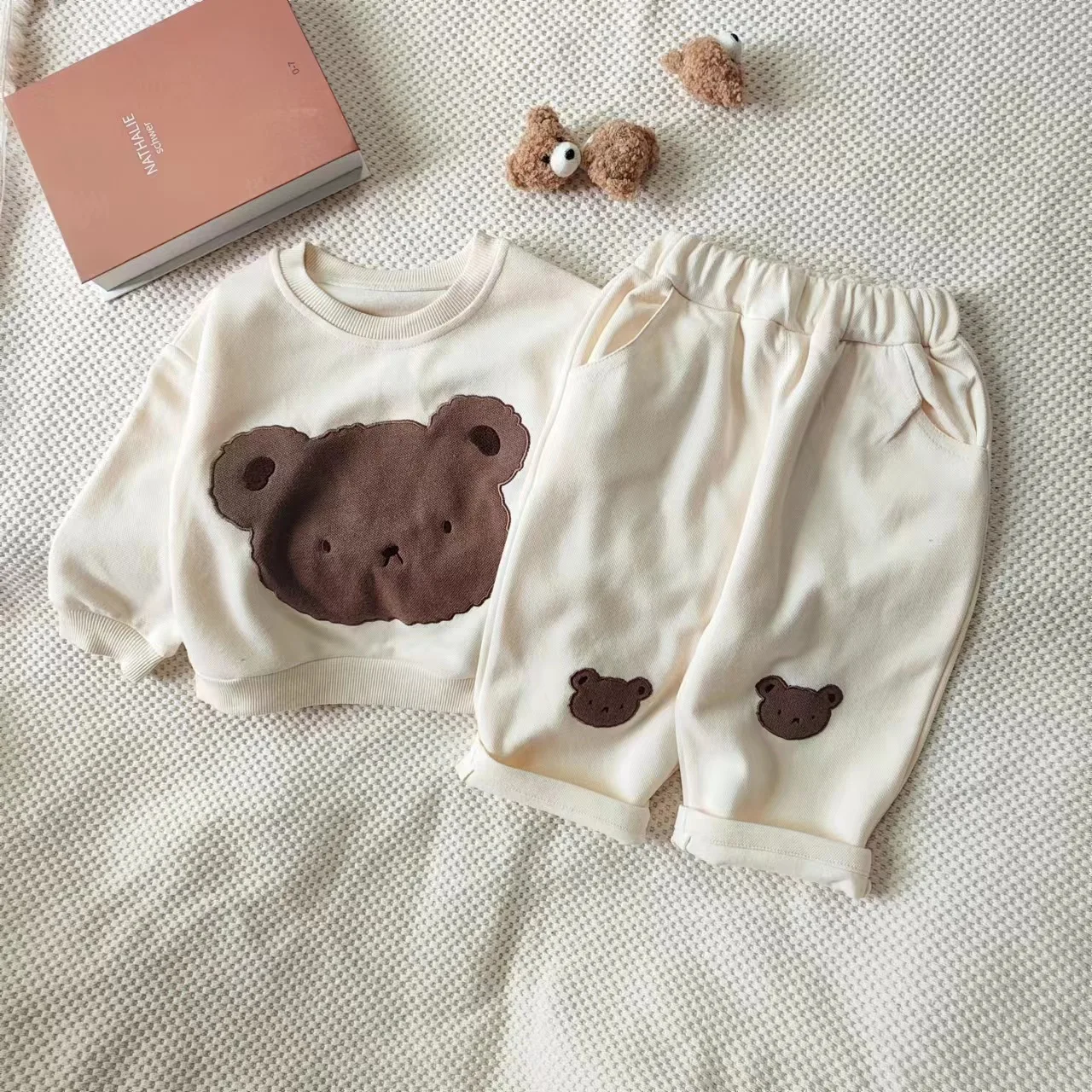 Autumn New Baby Cute Bear Print Long Sleeve Sweatshirt Kids Boys Casual Pullover Infant Girl Cartoon Sweatshirt Children Clothes