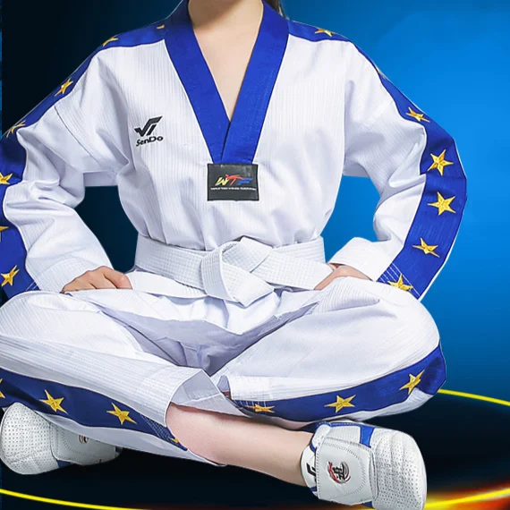 Taekwondo Uniform z dekoltem w szpic Tae Kwon sztuki walki Dobok MMA gimnastyka szkolna Karate dla dzieci i dorosłych 2023 nowy styl