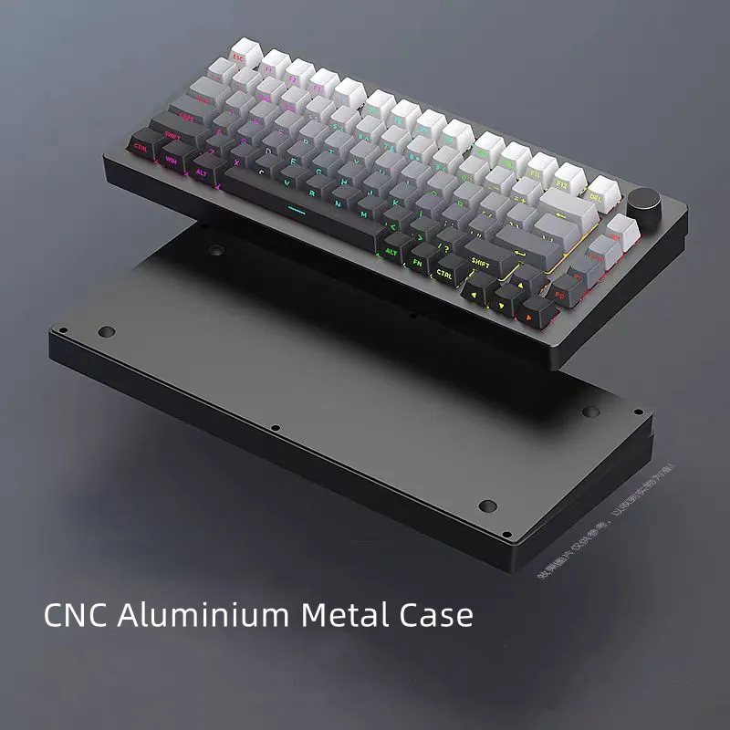 AL75V2 CNC Aluminium Metal Mechanical Keyboard RGB Hot Swap 3 mode 2.4G Bluetooth Wired KTT Switches DIY Kit