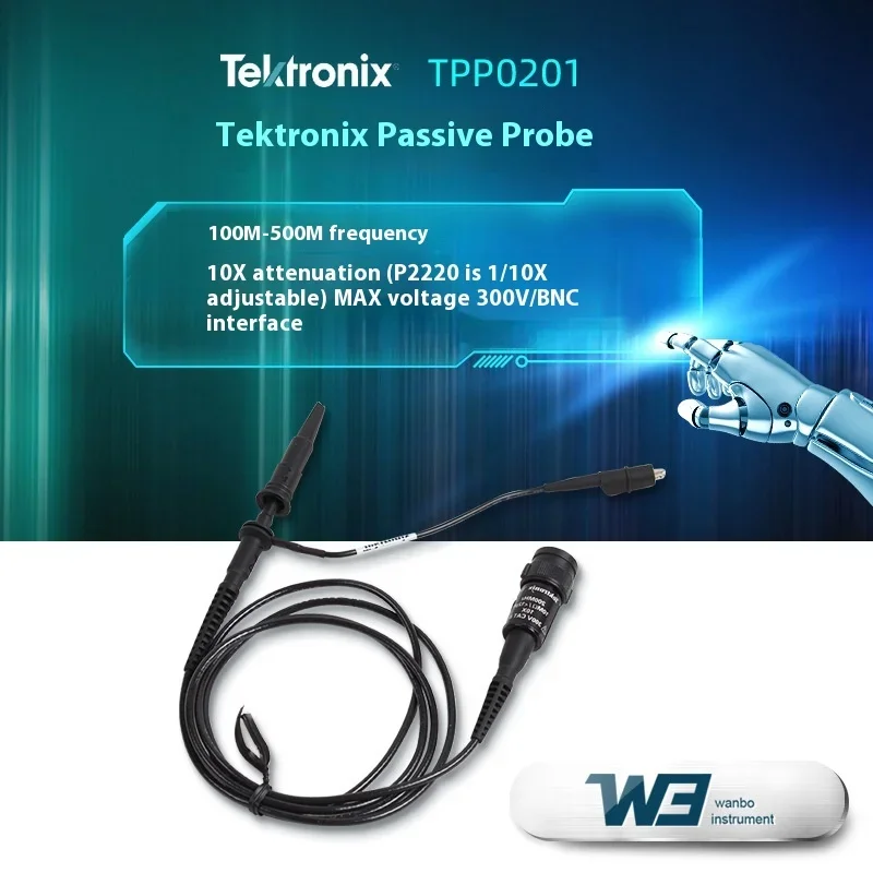 Tektronix Tpp0101/Tpp0201/P2220 Wideband Passive Voltage Probe Oscilloscope Accessories 10X Attenuation 200MHz Wide Connector