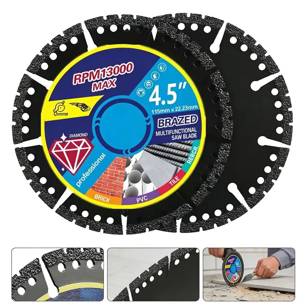 

Multi Purpose Black Angle Grinder Saw Blade Iron 115mm Multi Material Cutting Blades Angle Grinder Saw Blades Construction Use