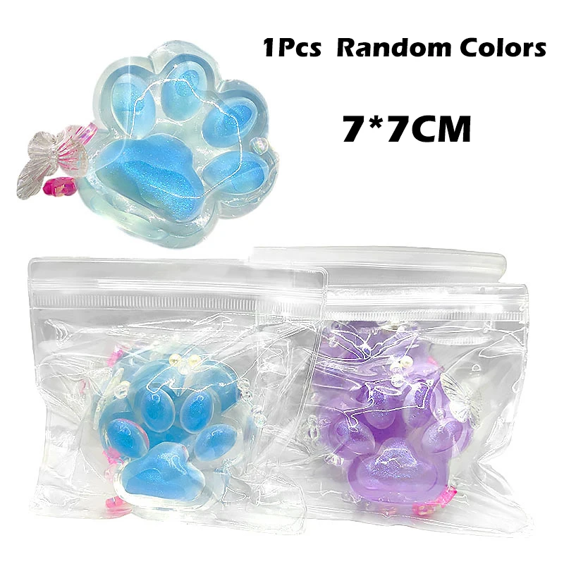 Creative Cute Transparent Cat Paw Soft Pinch Toy Funny Kawaii Squeeze Soft Rubber Adult Children Stress Relief Vent Toy Fun Gift