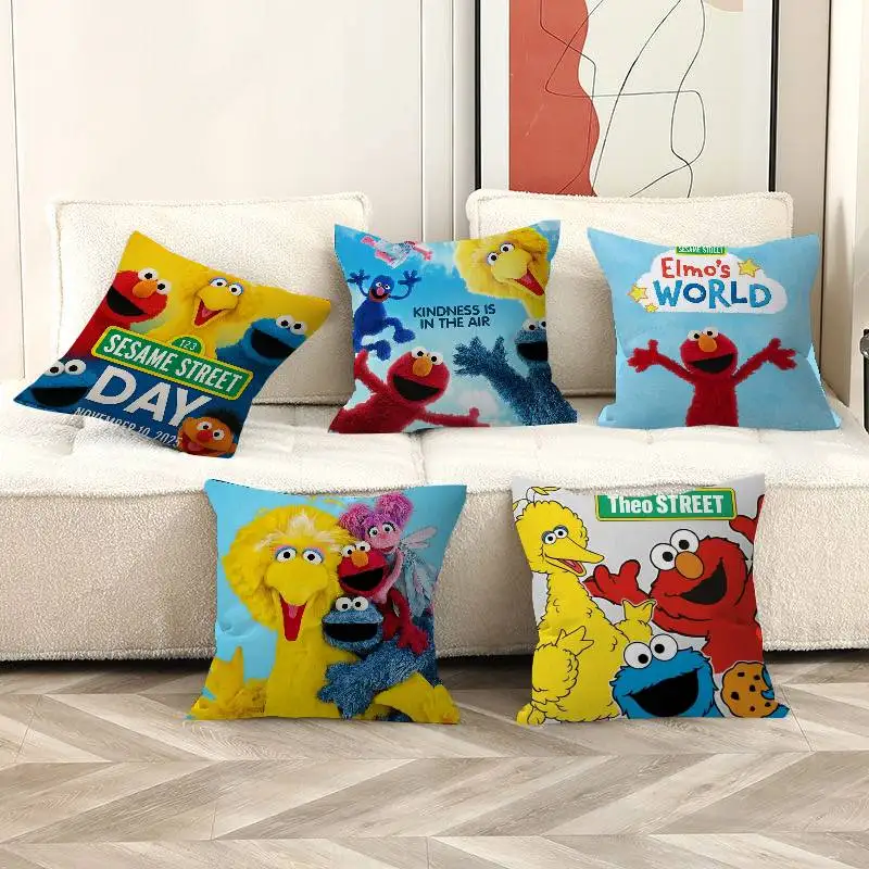 S-Sesame Cartoon S-Streets Cushion Cover Decorative Pillow Sofa Home Decor case pillow cases