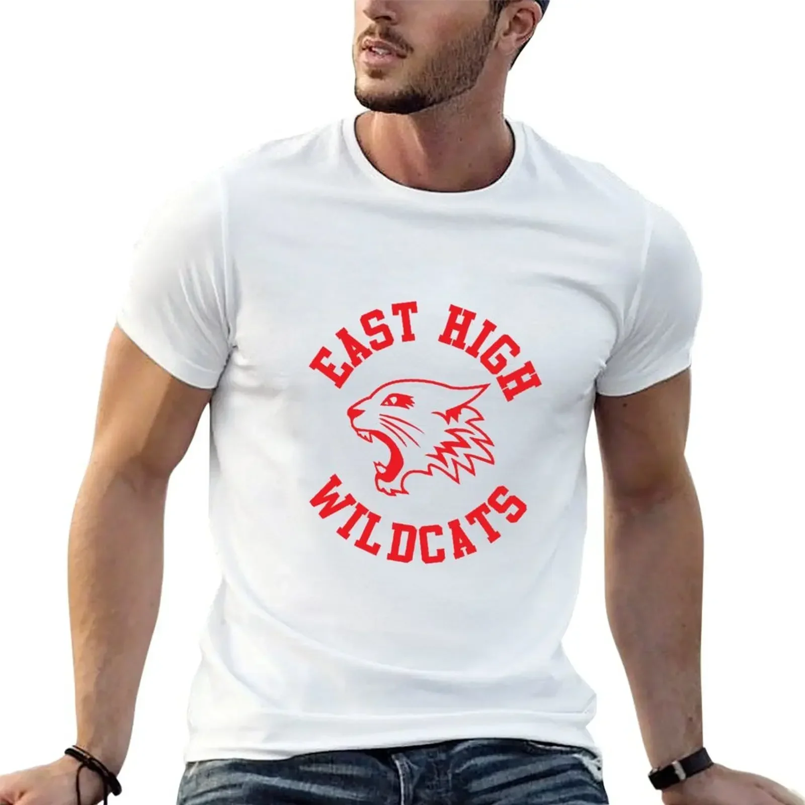 East High Wildcats T-Shirt anime tops slim fit t shirts for men