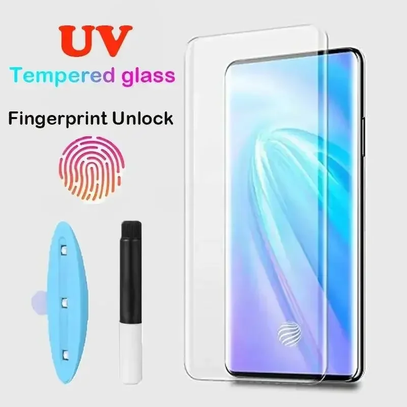 9D Nano Liquid Glue Tempered Screen Protector VIVO NEX 3 Full Coverage UV Glass 9H Protective Film For X50 X60 Pro