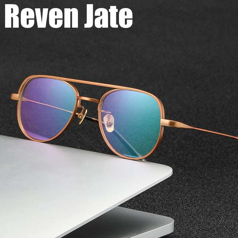 

Reven Jate RW001 Optical Pure Titanium Round Frame Prescription Eyeglasses Rx Men or Women Glasses for Male Female Eyewear