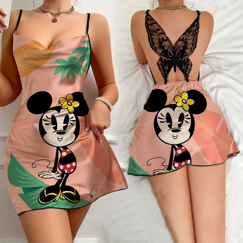 

Fashion New Pattern Women's Summer Pajama Disney Cartoon Character Female Slip Dress Comfortable Sleevesless Nightwear for Women