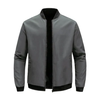 pring Autumn Casual Solid Fashion Slim Bomber Jacket Men Overcoat New Arrival Baseball Jackets Men's Jacket 3