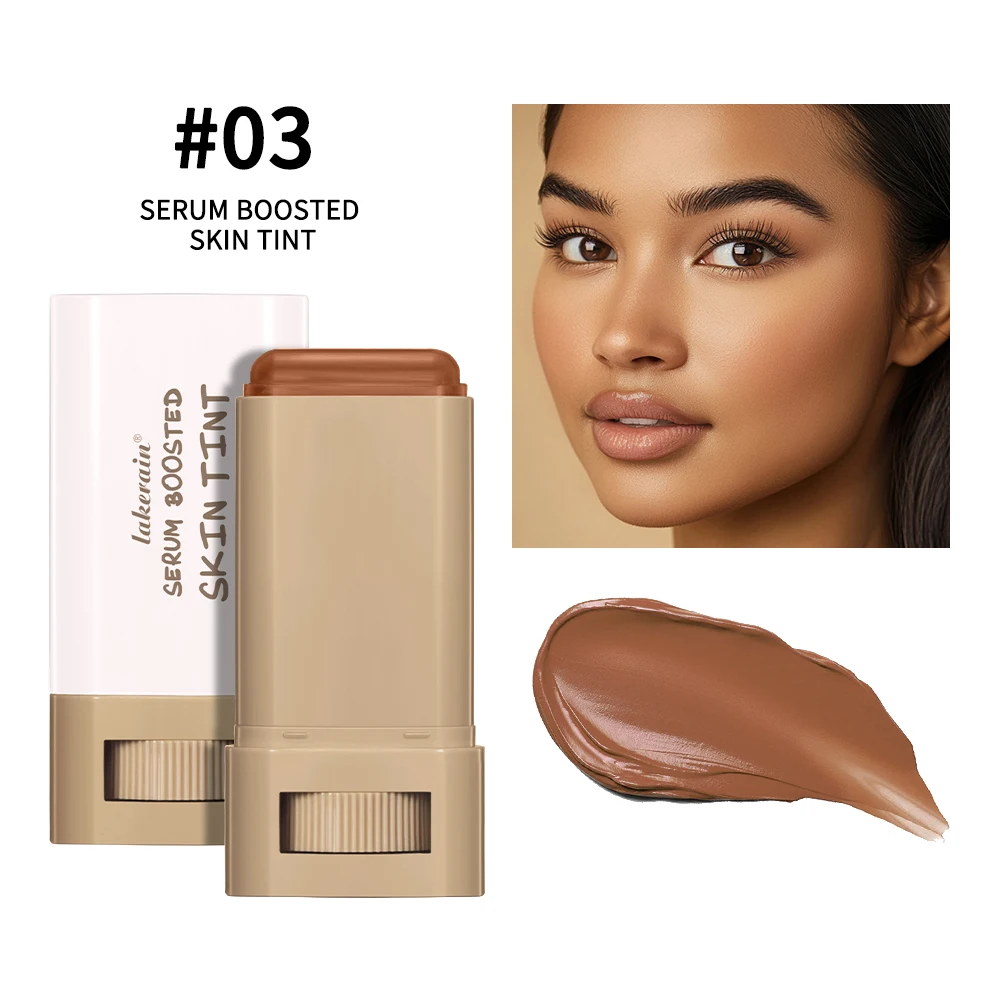 Foundation Stick  Serum Boosted Skin Tint Balm Silky Texture Moisturizing Coverage Plumper Natural Even Skin Tone Travel Makeup