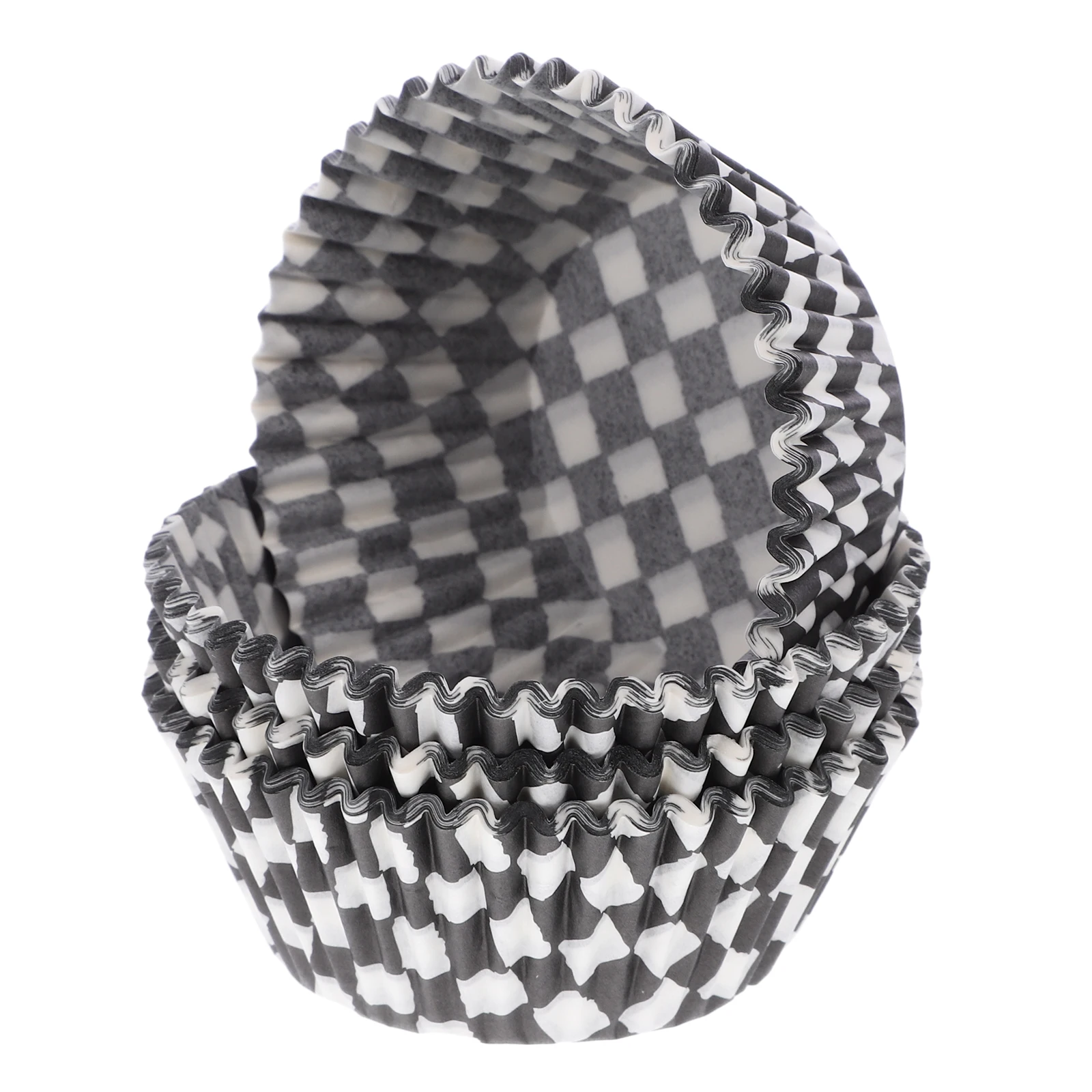 

100pcs Black White Checked Baking Cake Paper Cups Muffin Liners Oil Resistant Cupcake Cases High Temperature Proof Practical