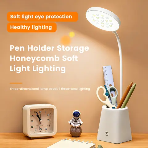 USB Powered Portable Led Desk Lamp 360 Adjustable Dimmable Light for Bedroom Dorm Travel  Warm/Natural White Touch Control DC5V