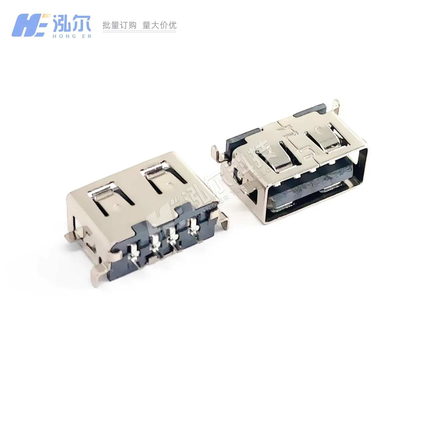Fro USB AF 2.0 Female Connector Receptacle Sink Plate 1.9 Short Body 8.5 Port SMT Patch