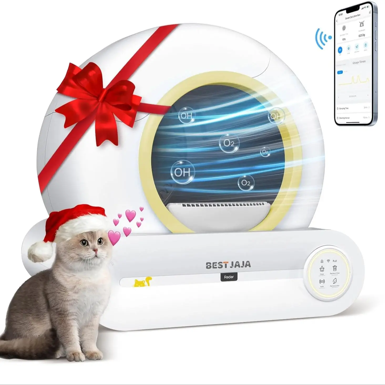 

Самоочищающийся ящик для туалета, обновленный автоматический ящик для кошачьего туалета 2024 с ковриком и несколькими инструментами для чистки, ящик большой емкости 68 л + 9 л R