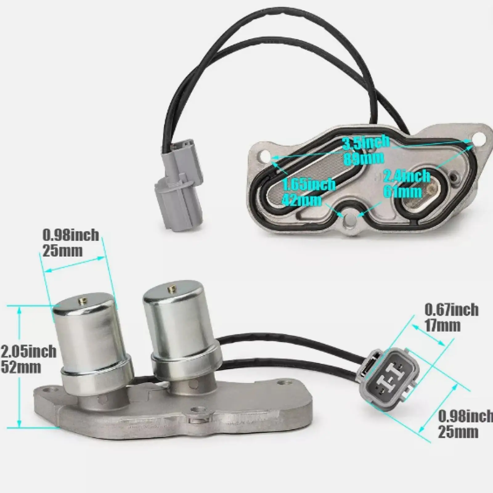 Car Transmission Solenoids Kit Silver Metal Shift Lock Up Valve for Automatic Gearbox for 1992 to 1997 Cars
