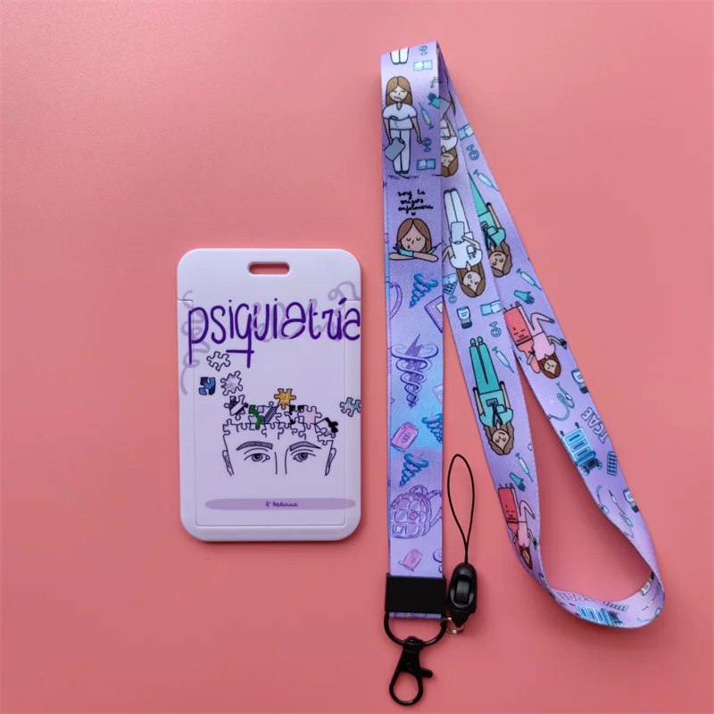 Arzt, Krankenschwester, Damen-Lanyards, Ausweishalter, Krankenhaus-Ausweishalter, zum Aufhängen, Seil, Lanyard, amüsantes Kartenetui, Mädchen, einziehbarer Clip – Detail 12