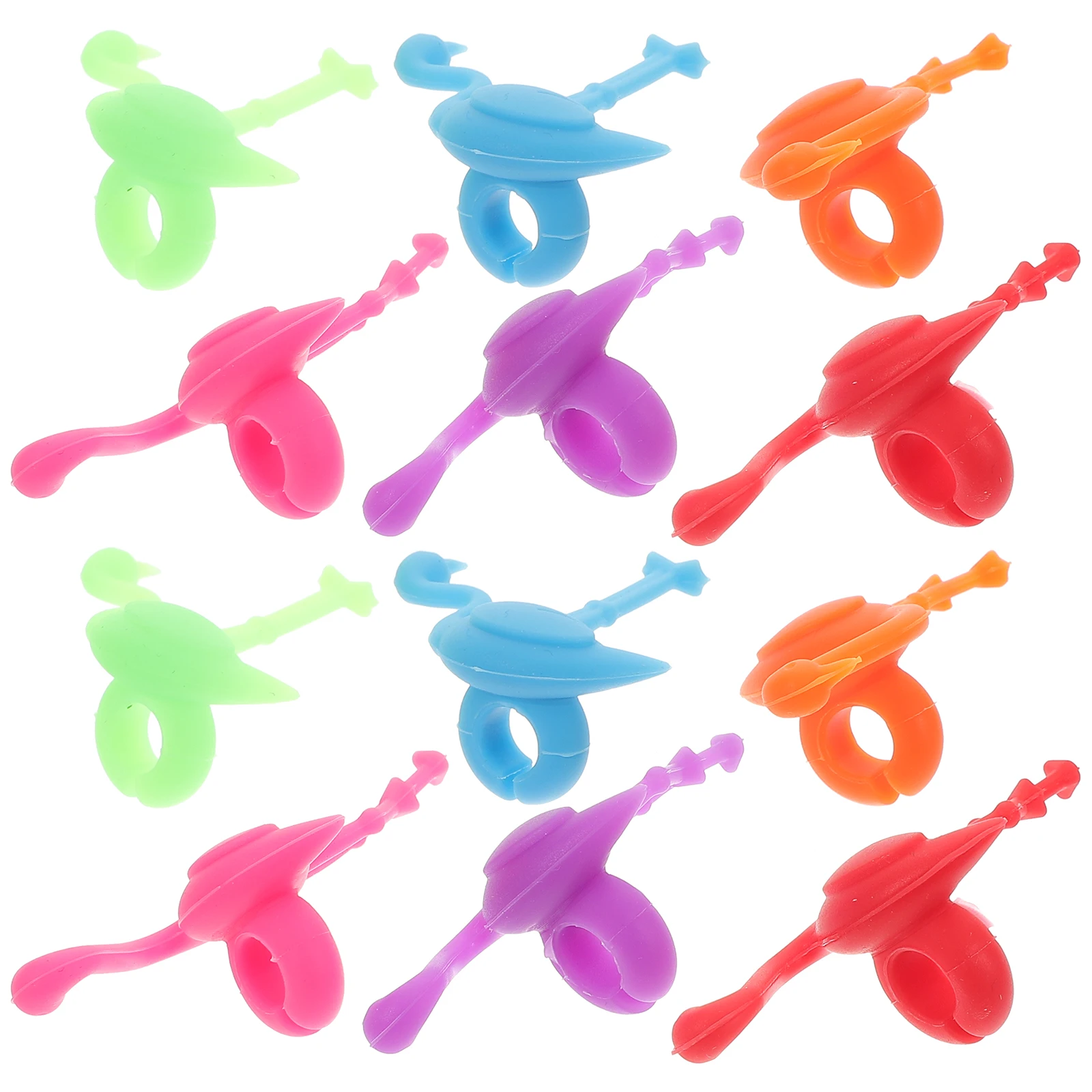 

12pcs Silicone Wine Glass Marker Flamingo Shape Cup Identifier 6 Colors Drink Label Party Accessory Kitchen Bar Tool Non Slip