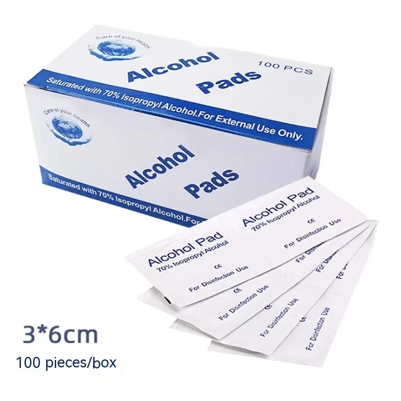100PCS Disposable Wet Wipe Pads For Antiseptic Clean Skin Jewelry Cell Phone For Disinfection Use Tattoo Clean Tools