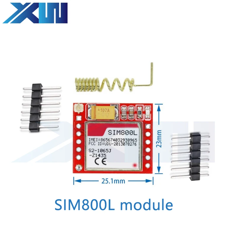 Imagem -03 - Microsim Cartão Núcleo Wireless Board Quad-band Ttl Serial Port Antena para Arduino Gprs Módulo Gsm Menor Porta Sim800l