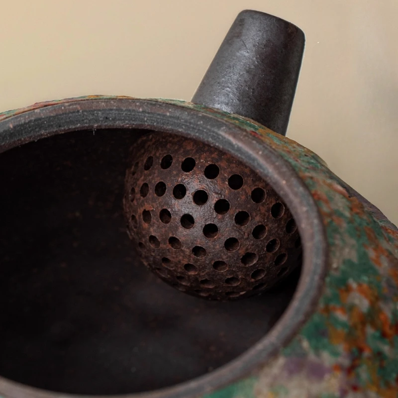 Elegant Chinese Rock Mine Ceramic Side Handle Teapot Single Pot for One Person New Kung Fu Tea Set Home Office Gift