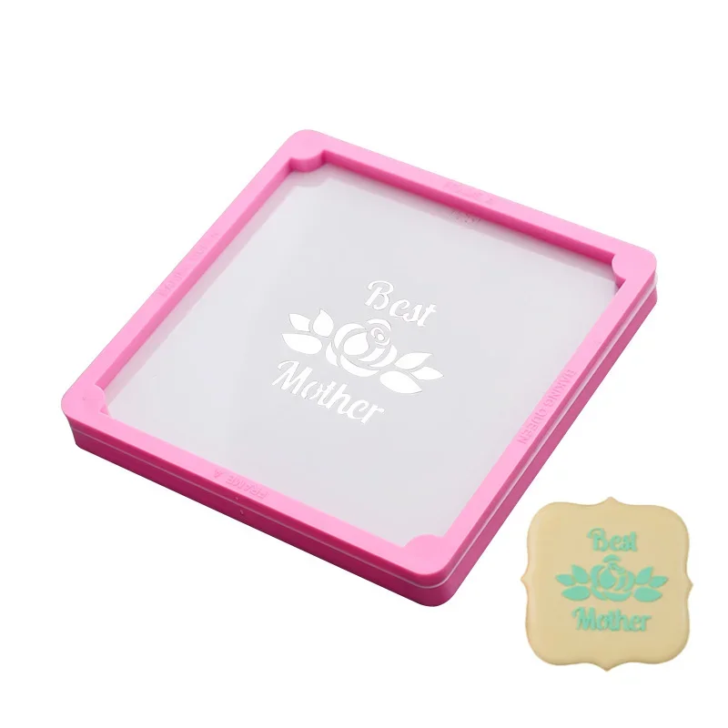 DIY Sugar Cookies Stencil Fixing Frames Baking Magnetic Icing Cookie Stencil Holder Random Color Fondant Cake Decorating Tools