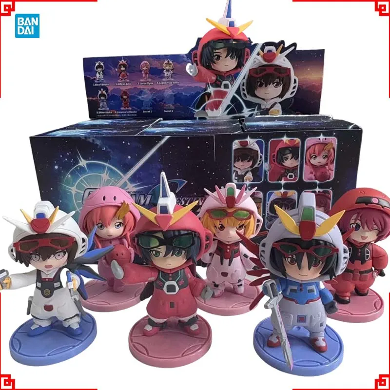 Bandai gundam semente gacha caixa cega anime figura gundam piloto sleepwear kira yamato lacus athrun zala figuras de ação brinquedos presente