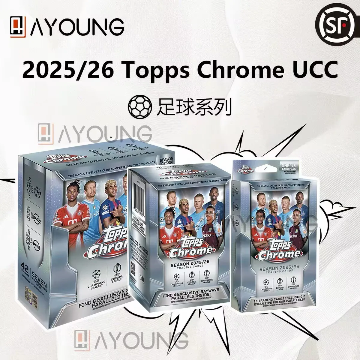 2025-26-topps-chrome-uefa-club-competizioni-value-box-hangar-box-blaster-di-carte-collezionabili-da-calcio-per-la-vendita-al-dettaglio