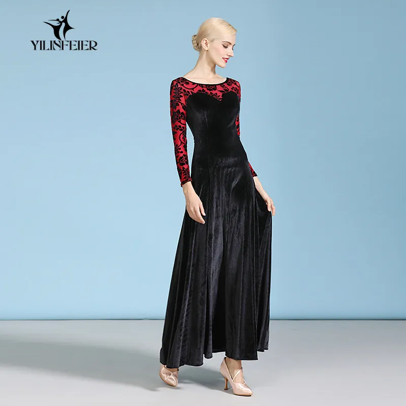 

2026 Woman New Modern Dance Dress Performance Costumes Ballroom Dance Competition Diamond Performance Dress S9069