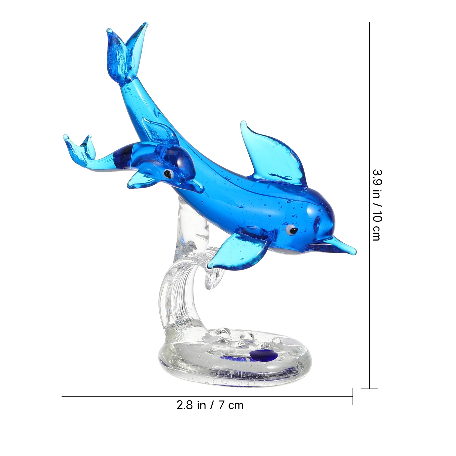 

Decor Dolphin Statue Christmas Decorations Outdoor for Home Winter Blue Glass Figurines Ornament