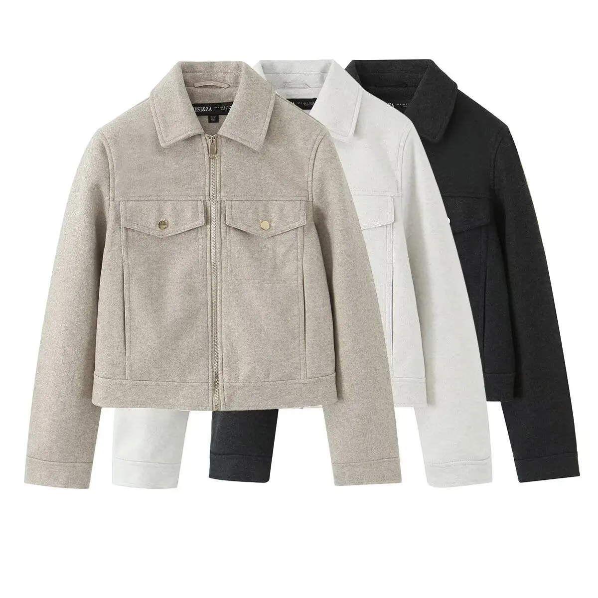 

Women's Soft Zipper Jacket Outerwear Autumn New Style Three Colors European And American Style 3046265 Fashionable Top