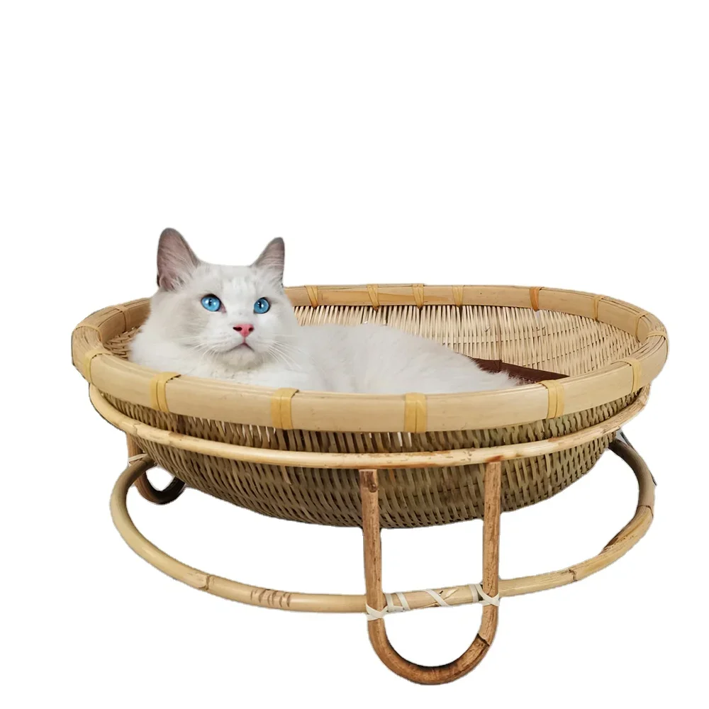 Bamboo Woven Cat Nest Natural Handmade Woven Green and Environmentally Friendly