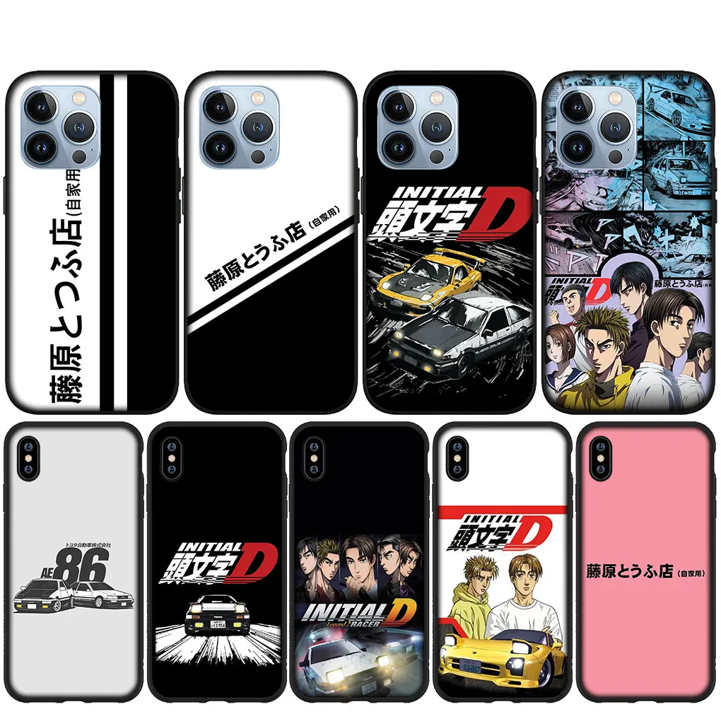 Initial D AE86 car Cover Phone Casing for iPhone 14 13 12 Mini 11 Pro X XR XS Max 6 7 8 6S Plus + SE Soft Case