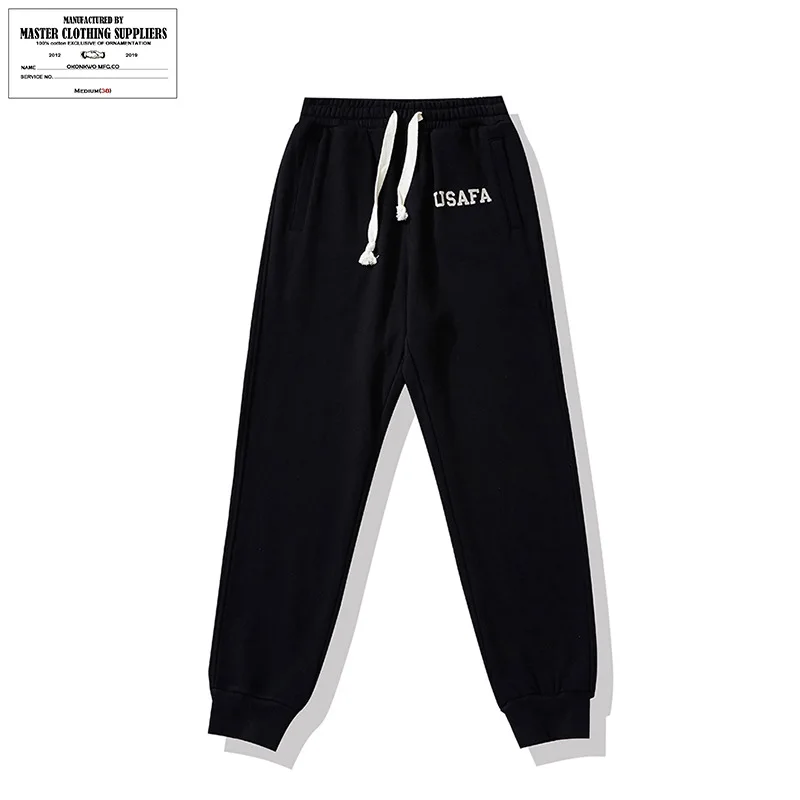 

Heavyweight Long Spor Casual Pants Lightweight Fce Printed Cuffed Leisure Trousers Slim Fit mid Waist Winter Cotton