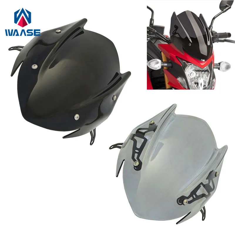 

waase Motorcycle Windscreen Windshield Shield Screen with Bracket For Suzuki GSX-S750 GSXS750 GSXS GSX-S 750 2017 2018 2019-2022