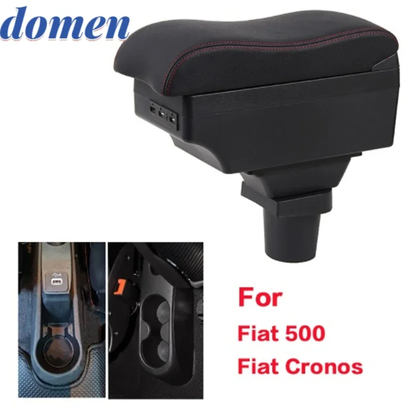 

For Fiat 500 armrest box For Fiat CRONOS Car Storage box Internal modification Central control modification USB Accessories