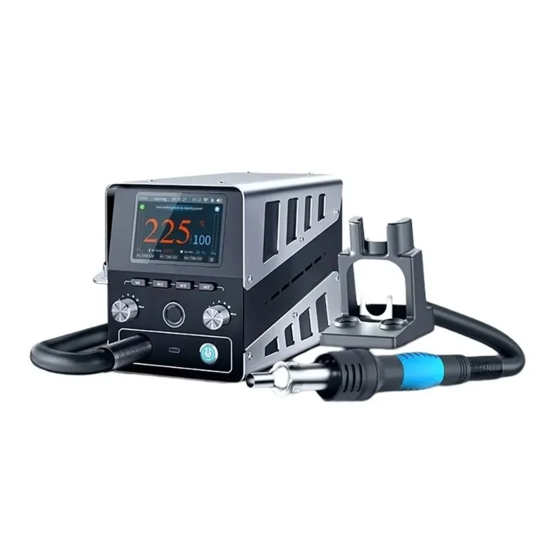 H314 Smart Hot Air Rework Station 1400W High Power Digital Desoldering Gun with Swirl Straight Air for Phone Repair