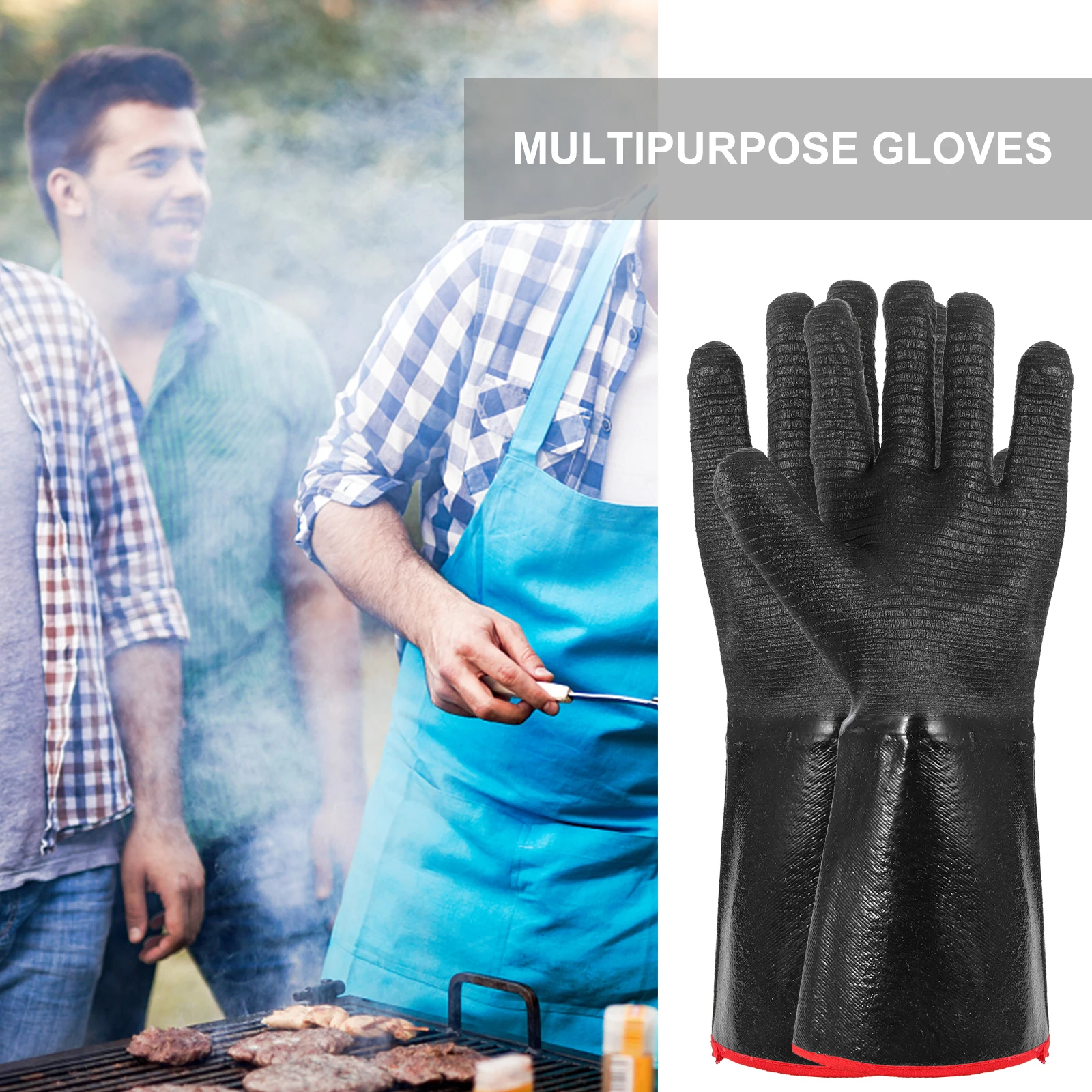 

High Temperature Resistant Hand Protectors Thermal Gloves Insulated Neoprene Oven BBQ Grilling Fireproof Working Gloves