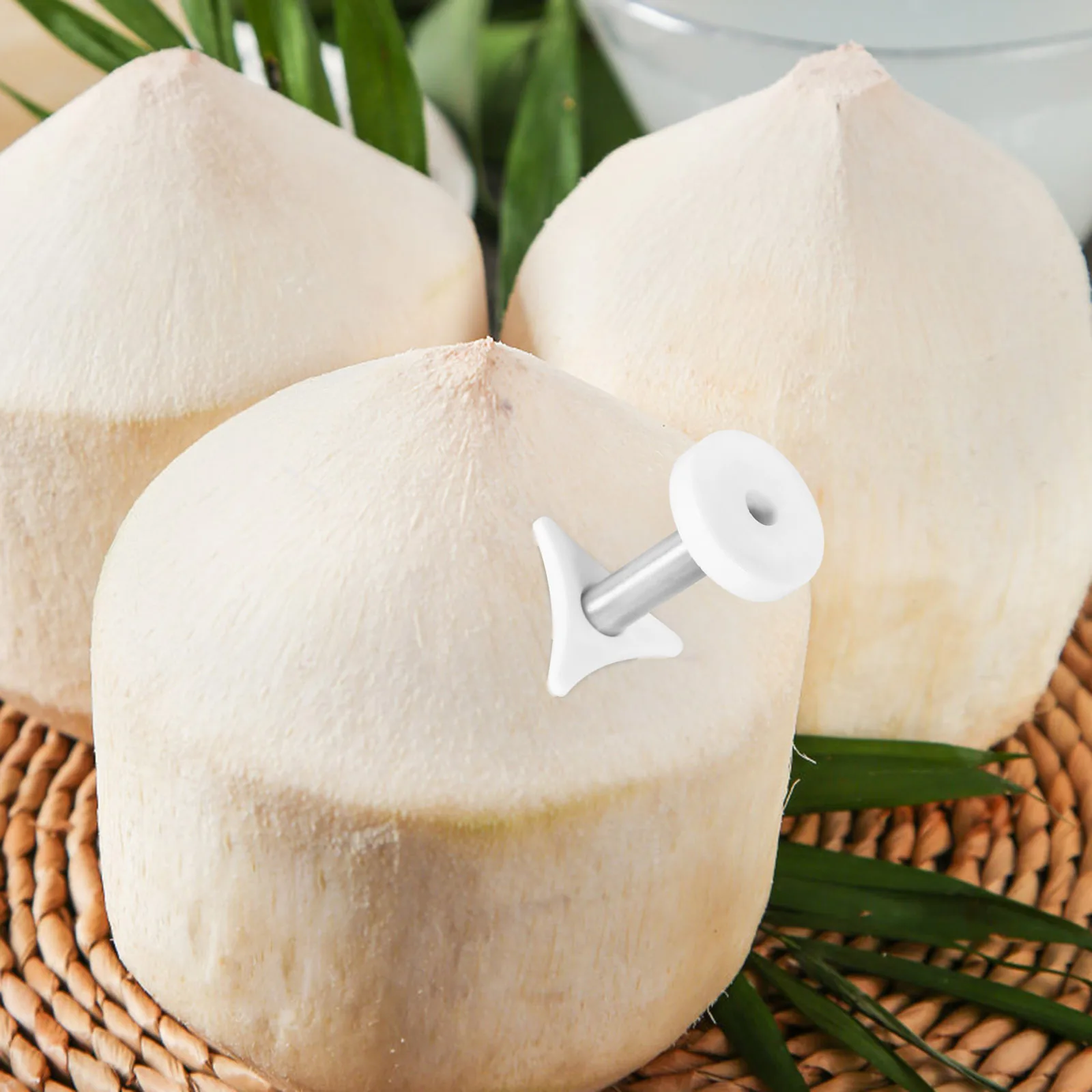 

2Pcs Coconuts Opener Stainless Steel Lightweight Home Kitchen Fruit Opening Tools Set Reusable Portable