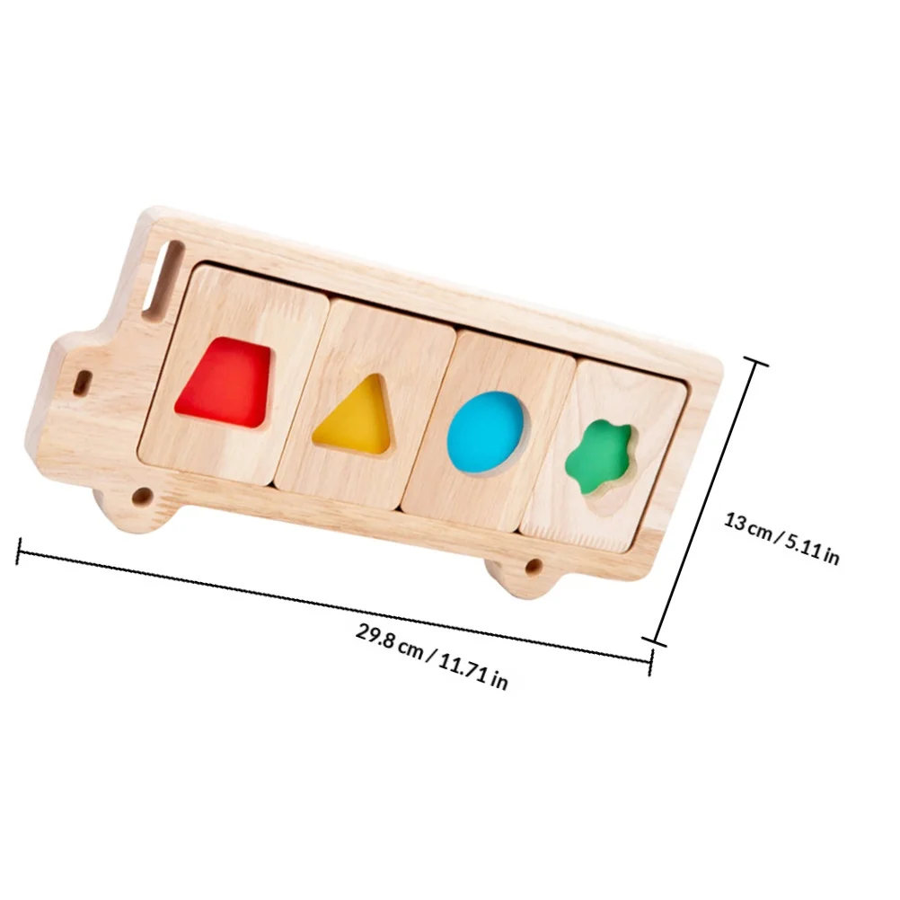 1 Set Geometric Shapes Wooden Puzzle Color Learning Educational Early Developmental Matching Game for Toddlers
