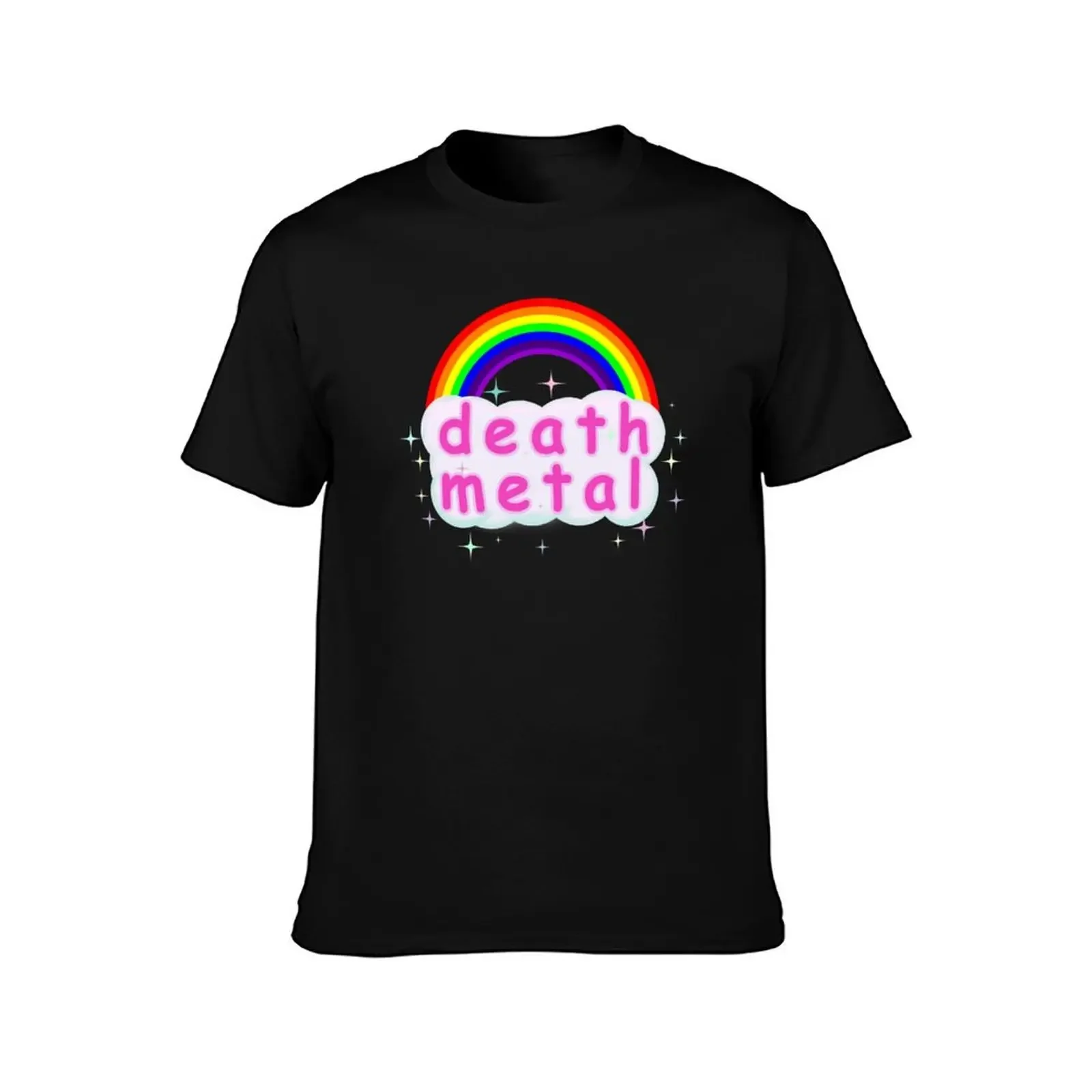 Death Metal Pink Sparkly Rainbow T-Shirt vintage graphic tee graphics man clothes mens graphic t-shirts