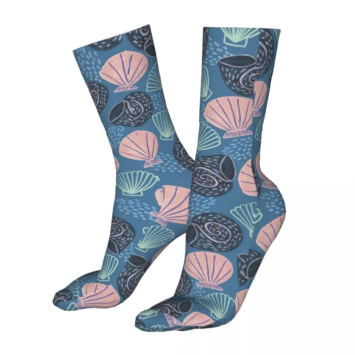 Men Sports Seashells Socks Cotton Compression Sea Ocean Woman Sock