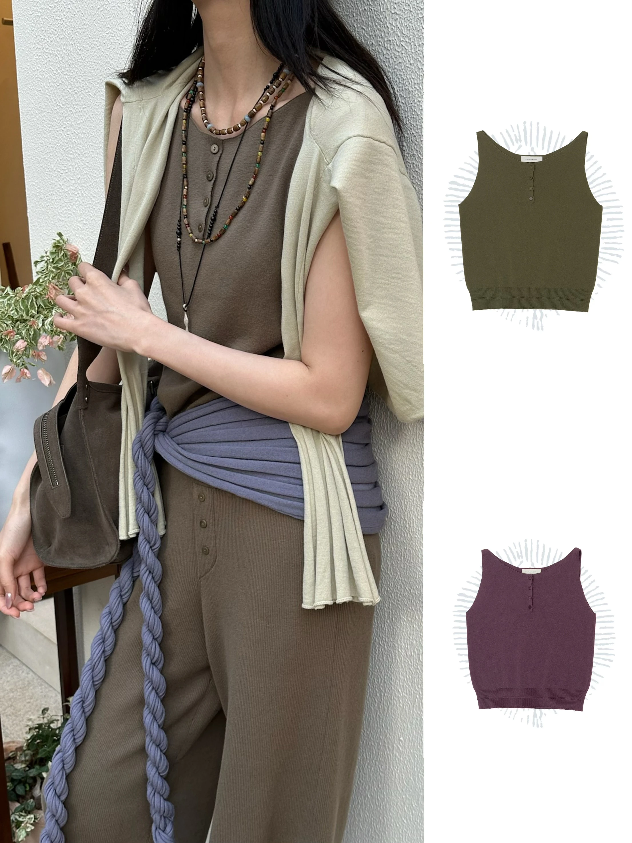 

Women's Knitted Cotton Camere Boat Ne Vest Casual Sle Loose Fit Outerwear H-ape Bal Top Autumn New Arrival