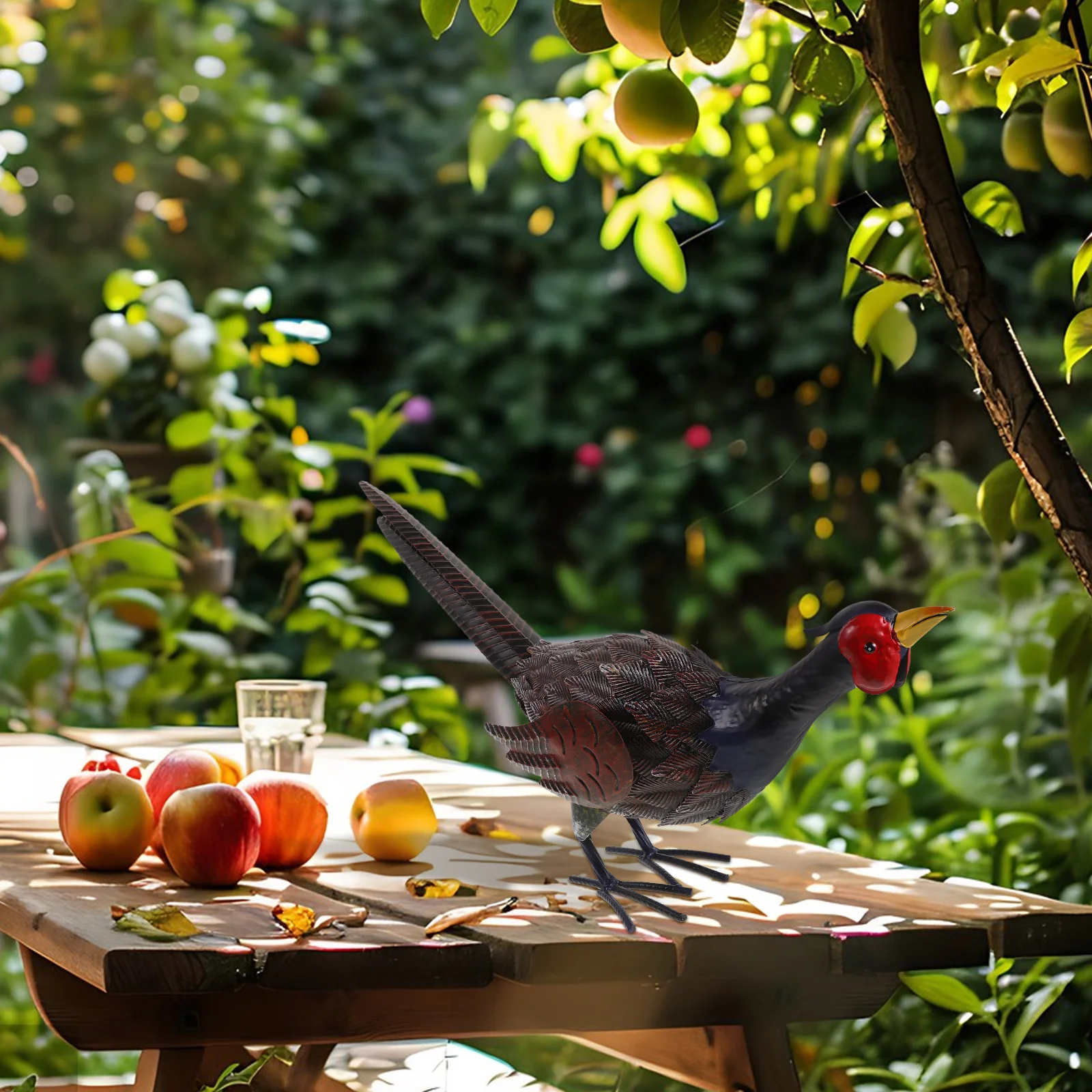 

Simulated Pheasant Ornaments Garden Chicken Decor Rooster Iron Farm Decorations for Home outside