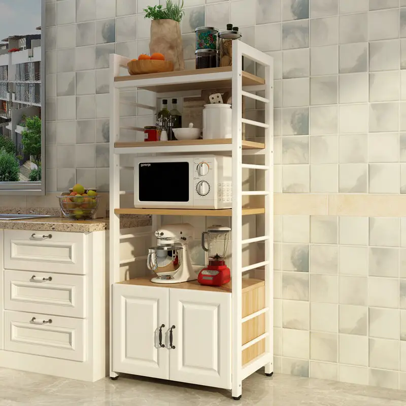 Kitchen Shelves Floor-to-ceiling Multi-layer Microwave Oven Cabinet Bowl Storage Rack Living Room