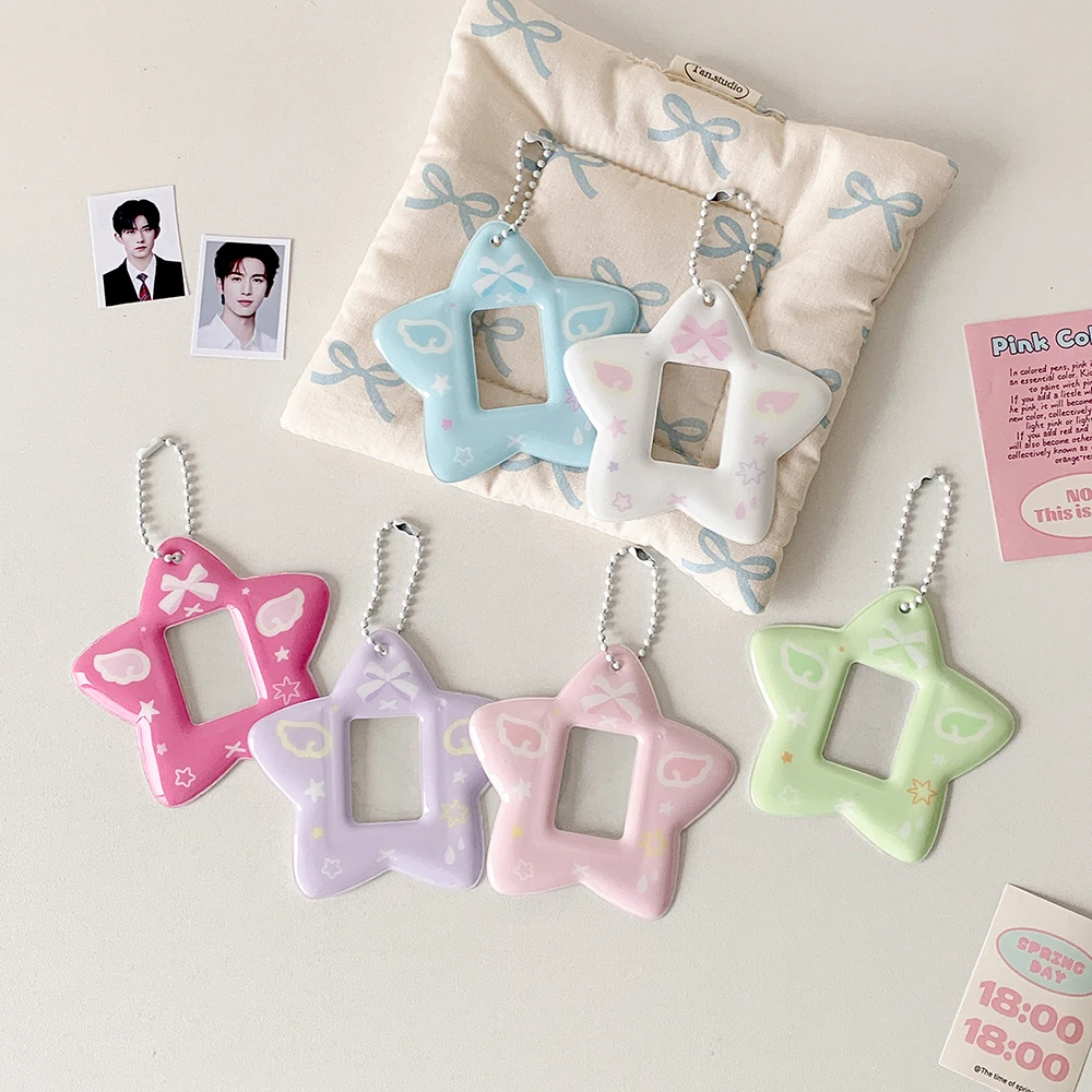 Ins Style mignon en forme d'étoile 2 pouces Mini porte-carte Photo k-pop idole Photo autocollant support Goo carte décoration titulaire