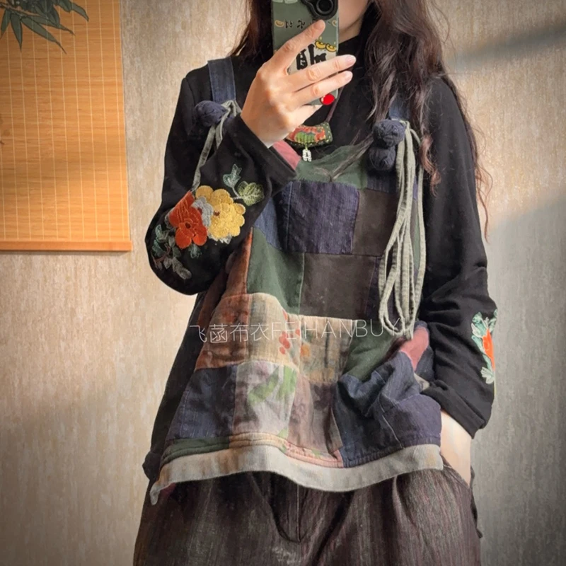 

25 New Arrival Women Outerwear & Coats Autumn Winter Casual Loose All-matched Plaid O-neck Suspenders Cotton Vest Pullover F168